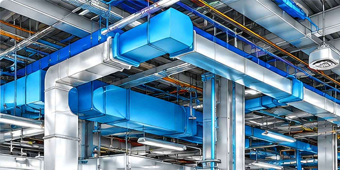 Mechanical BIM model with ductwork and piping