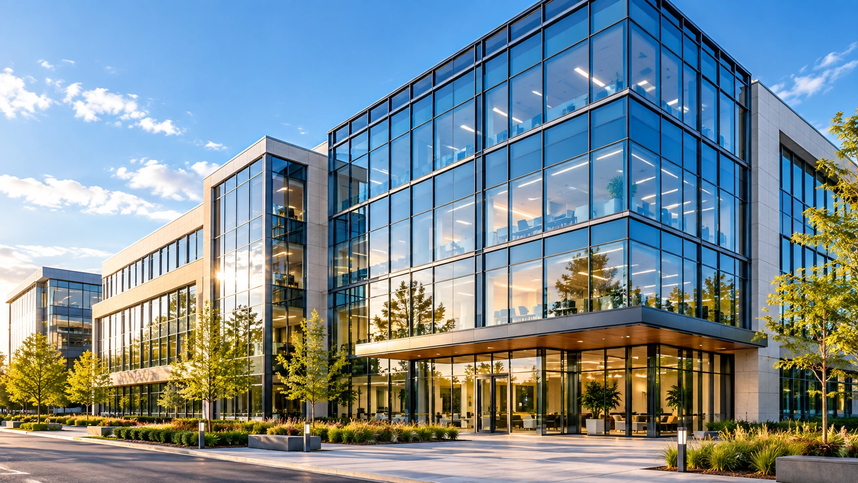 Modern commercial workplace building